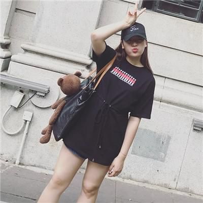 束腰短款T恤裙子